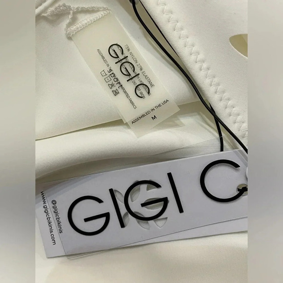 GIGI C White Tina Laser Cut Front Tie /Wrap Long-Sleeve Top NEW Medium - Picture 6 of 7